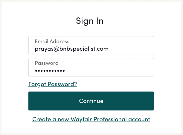 Signup To WayFair Professional