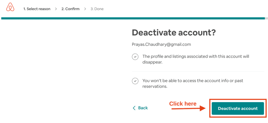 how to deactivate Airbnb account