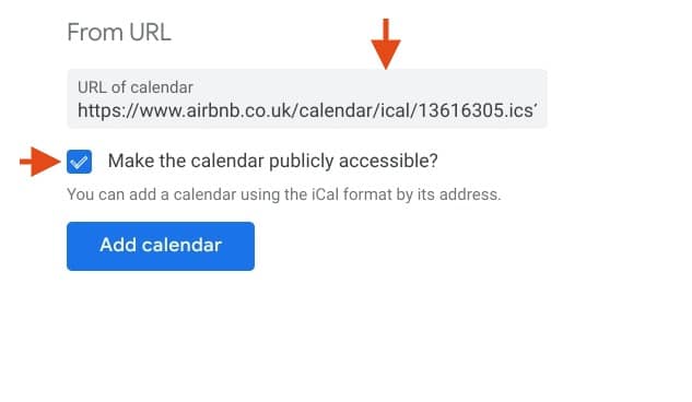 Add AIrbnb calendar to google