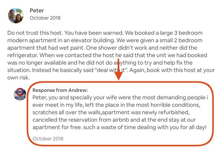 How to deal with a bad airbnb review