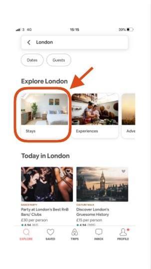 Find stays on Airbnb on mobile
