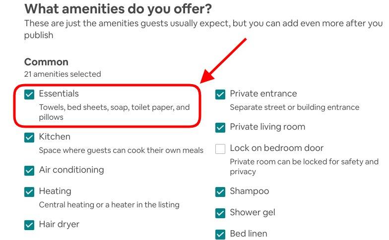 Essential amenity for Airbnb SEO
