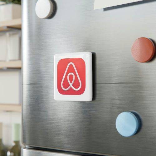 Airbnb Porcelain Magnet, Square