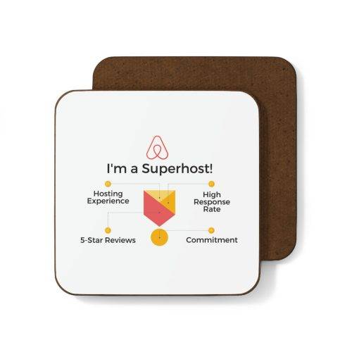 I’m an Airbnb Superhost Hardboard Back Coaster