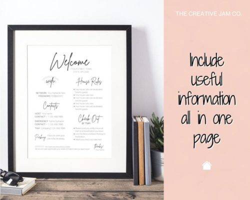 Airbnb Welcome Sign Template 1