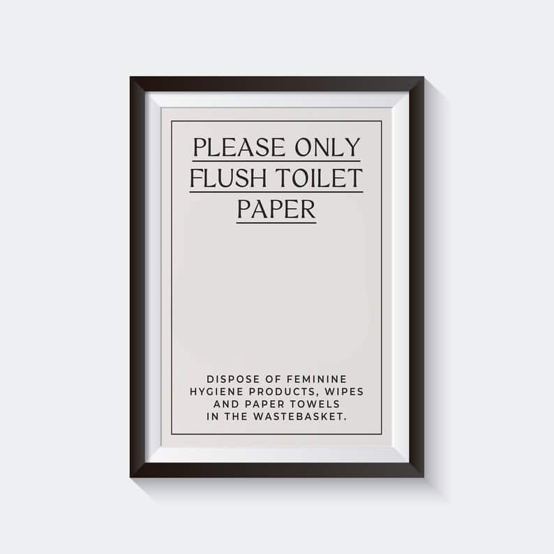 Airbnb Do Not Flush Sign Template